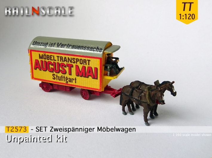 SET Zweispänniger Möbelwagen  (TT 1:120) 3d printed 