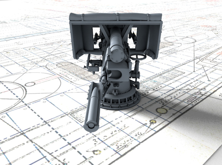 1/48 V & W Class 4"/45 (10.2 cm) MKV CPII Gun x1 3d printed 3d render showing product detail