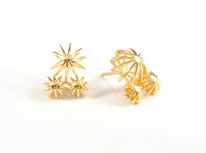 Sea ​​Urchin Earring Triple 3d printed 