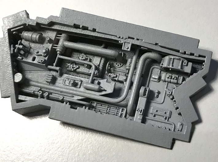 Perfect Grade Falcon 1:72 ESB pits, busy version 3d printed A pit with black primer and a light layer of grey primer.