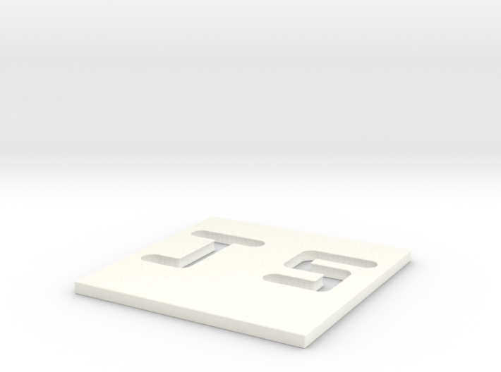 My initials on a square 3d printed