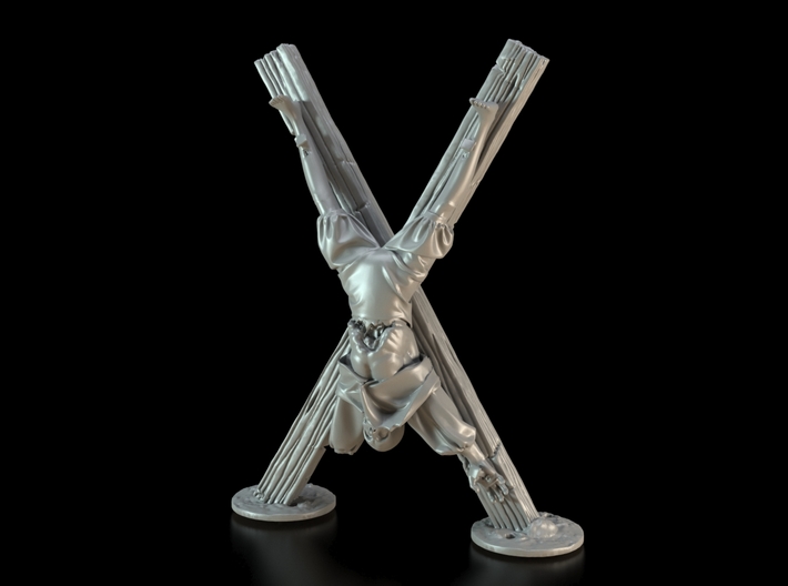 Skinny man Crucified - 28 mm to the eye 3d printed 