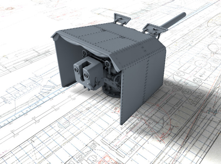 1/150 DKM 12.7 cm/45 (5") SK C/34 Guns x4 3d printed 3D render showing product detail