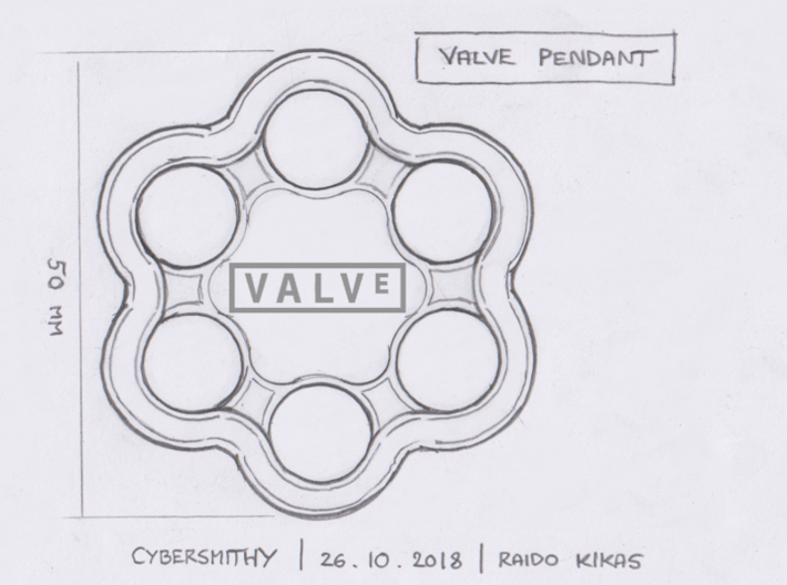 Valve Keychain 3d printed concept art