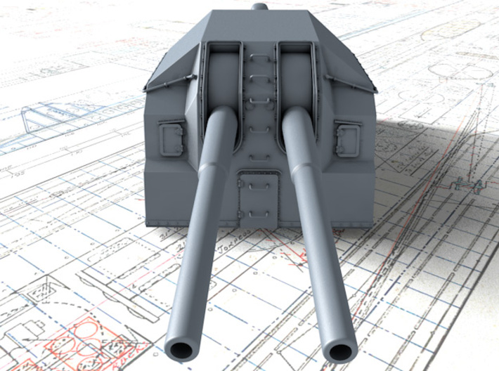 1/96 DKM 15cm/48 (5.9") Tbts KC/36T Gun x1 3d printed 3D render showing product detail