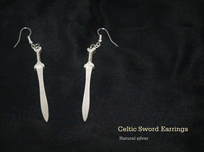 Celtic Sword Earrings 3d printed 