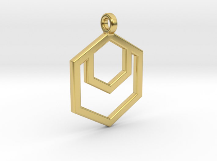 Geometric Hexagon Pendant 3d printed