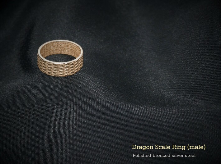 Dragonscale Ring (Men) 3d printed 