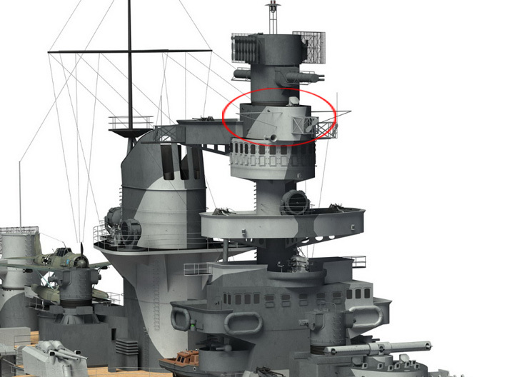 1/144 DKM Admiral Scheer Tower part 4 RF Cabine 3d printed 