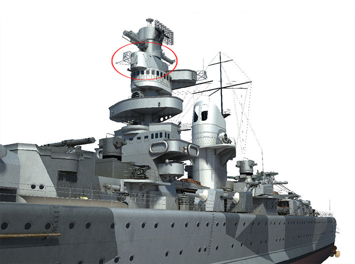 1/144 DKM Admiral Scheer Tower part 4 RF Cabine 3d printed 