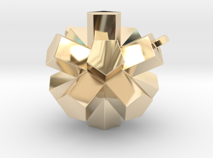 Dodecahedron pendant 2 loop 3d printed
