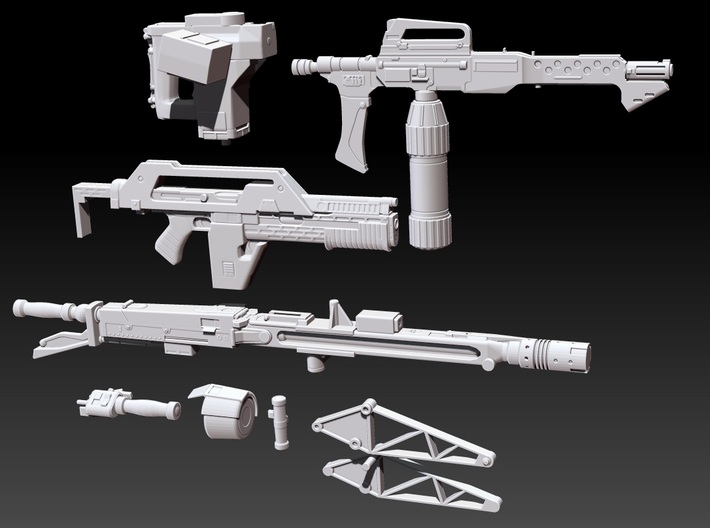 smartgun in 1:18 scale 3d printed ONLY the smartgun and it's parts, does NOT include the pulse rifle, flamer or motion tracker