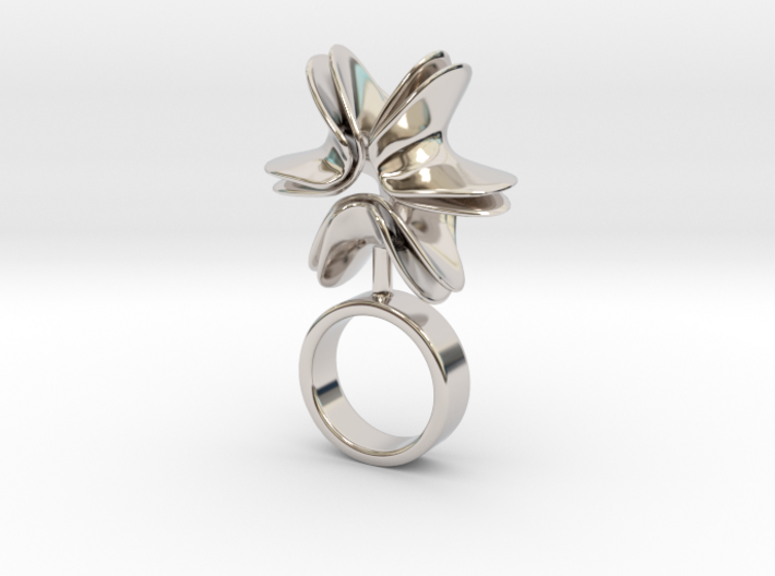 Wind 3d printed Wind - Bjou Designs - Rhodium Plated Brass