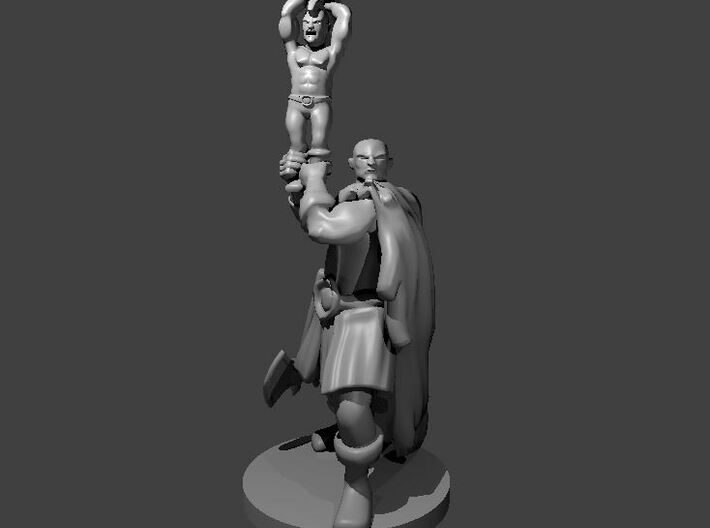 Barbarian Wielding a Halfling Barbarian with a Axe 3d printed