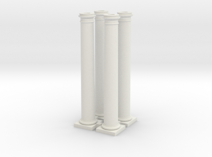 4 Doric Columns 3500mm high at 1 to 76 scaled 3d printed