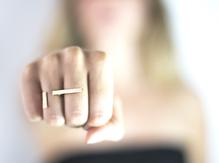 Minimal Double Line Ring 3d printed 