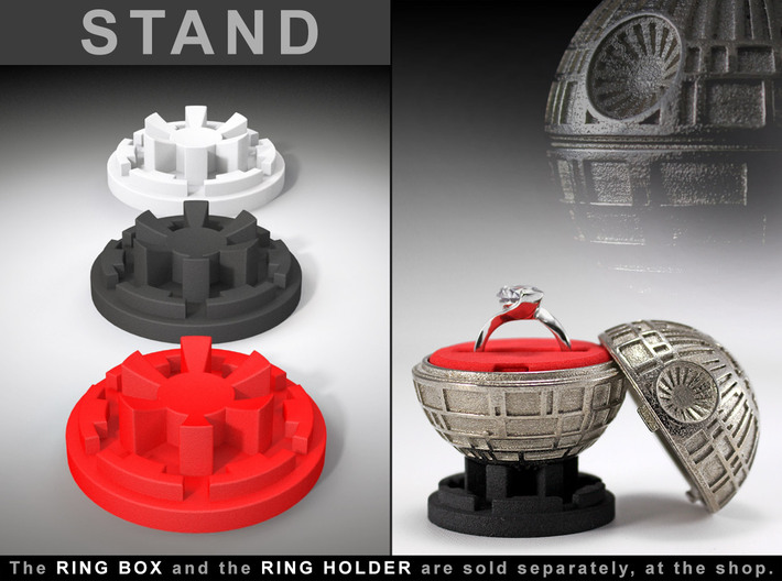 STAND - To the &quot;Black Star Ring Box&quot; 3d printed Ring Box and Ring Holder, sold separately at the Shop. Ring not included.