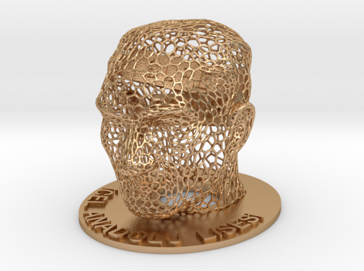 Customizable Name Plate in voronoi Ataturk bust 3d printed