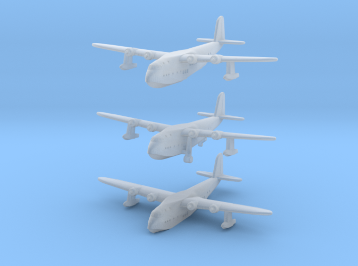 Short S23 Empire Flying Boat Set 3d printed Short Empire 1/1250 scale models: " in flight", with beaching gear and "waterline", by CLASSIC AIRSHIPS