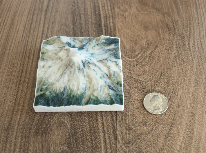 Mt. Rainier, Washington, USA, 1:150000 Explorer 3d printed 
