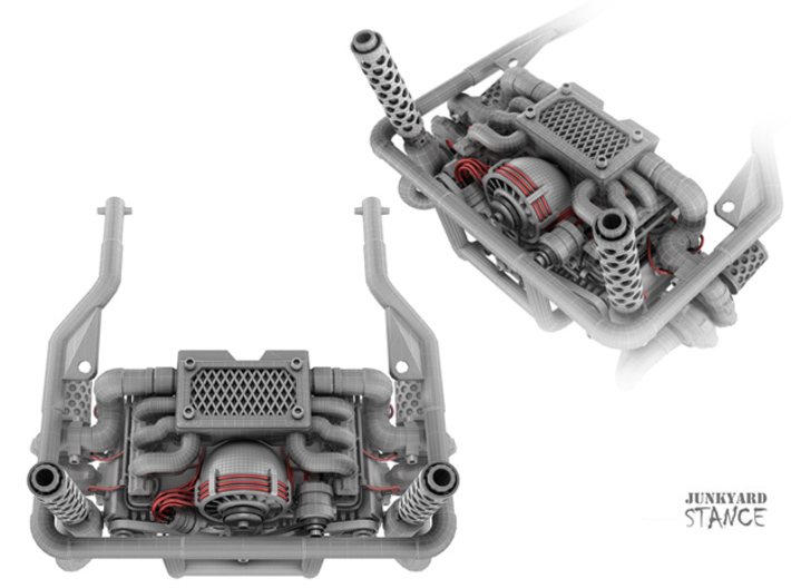 Sand Scorcher Rear Engine Cage 3d printed Rear Engine Cage Design, as part of the Twin Turbo Flat Six Engine Kit