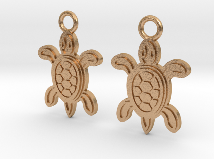 Tribal Turtle Earrings 3d printed