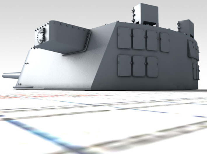 1/600 HMS Lion Class 16"/45 (40.6 cm) MKII Guns x3 3d printed 3D render showing B Turret