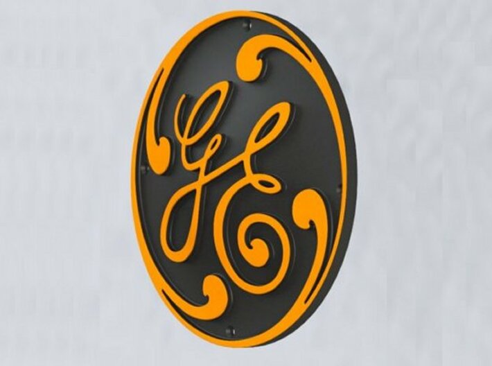 'GE' Emblem for 2.5" Scale Center Cab Diesels 3d printed 