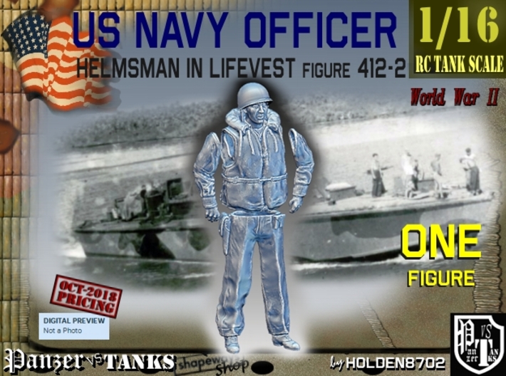 1/16 USN Officer Helmsman 412-2 3d printed