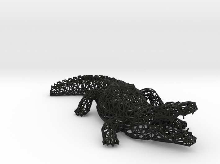 Wireframe crocodile 3d printed