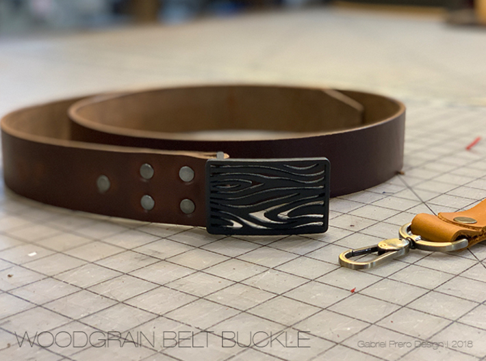 Woodgrain Belt Buckle 3d printed