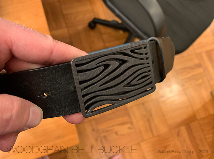 Woodgrain Belt Buckle 3d printed 