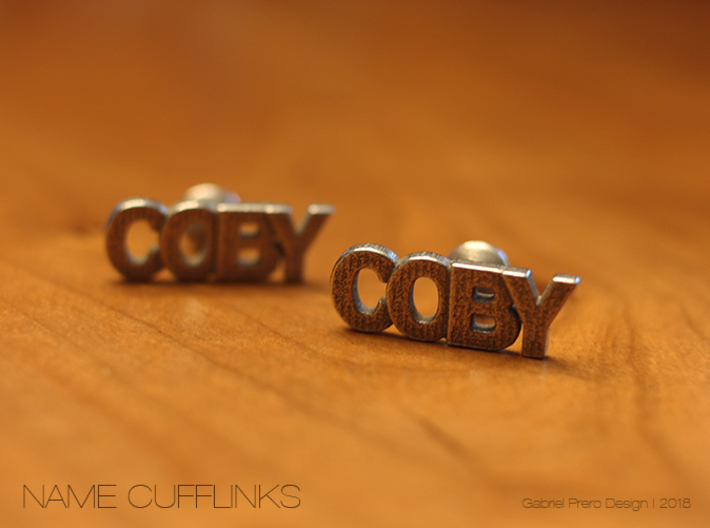 Custom Name Cufflinks - Coby 3d printed