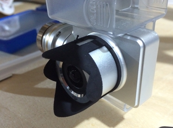 Petal lens hood for Phantom 2 Vision+ 3d printed