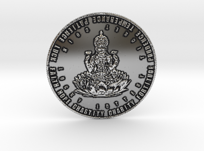 Coin of 9 Virtues Maha Lakshmi 3d printed