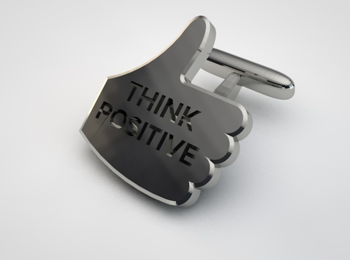 Thumbs Up think positive Cufflink 3d printed thumbs up think positive cufflink4
