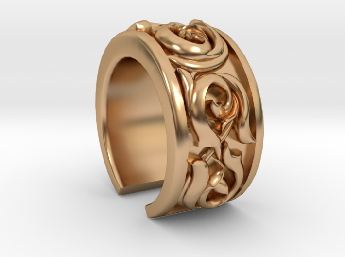 Japanese Pattern Open Ring 3d printed