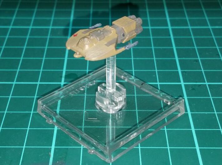 Merchantman 1/4800 Attack Wing 3d printed Smooth Fine Detail Plastic , painted as the Cardassian Bok'Nor and mounted on a small Attack Wing base.