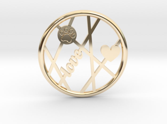 Unconditional Love Round Pendant 3d printed 
