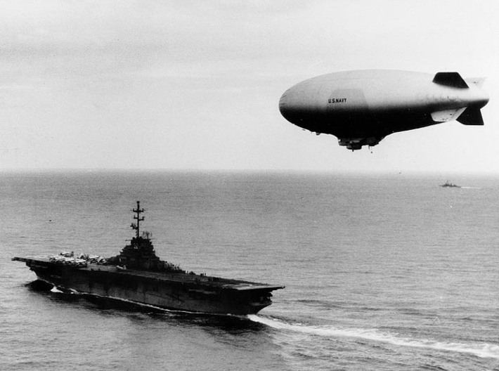 U.S. NAVY ZPG-2W "Nan Ship" 3-in-1 Kit 3d printed Photo #USN 1034040 USS Leyte operates with a ZPG-2 airship during ASWEX 1-58, Feb 1958