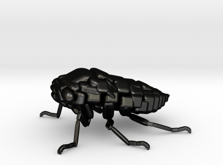 Cicada! The Somewhat Square-ish Sculpture 3d printed Black steel stealth cicada!