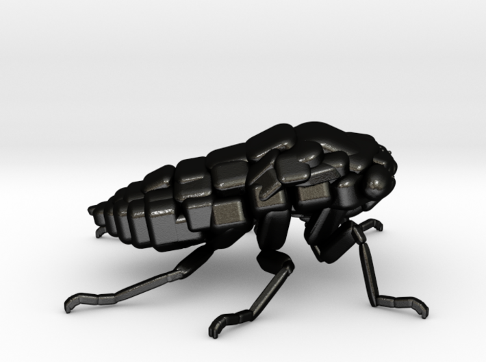 Cicada! The Somewhat Smaller Square-ish Sculpture 3d printed Black steel stealth cicada!