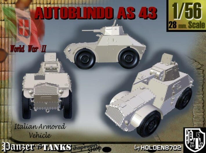 1-56 Autoblindo AS43 3d printed 