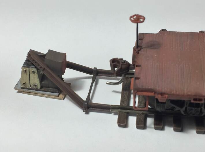 O scale 2-pack Ellis bumper 3d printed Earlier HO version shown, painted and weathered.