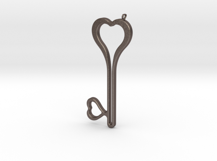 Heart Key Necklace-24 3d printed