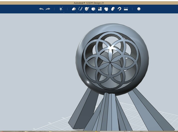 Suspended Sphere with Flower of Life Sculpture 3d printed 
