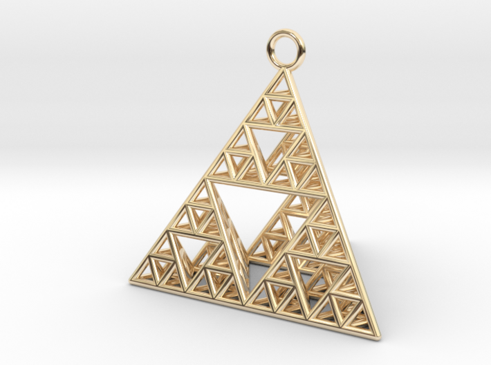 Sierpinski Tetrahedron earring with 32mm side 3d printed