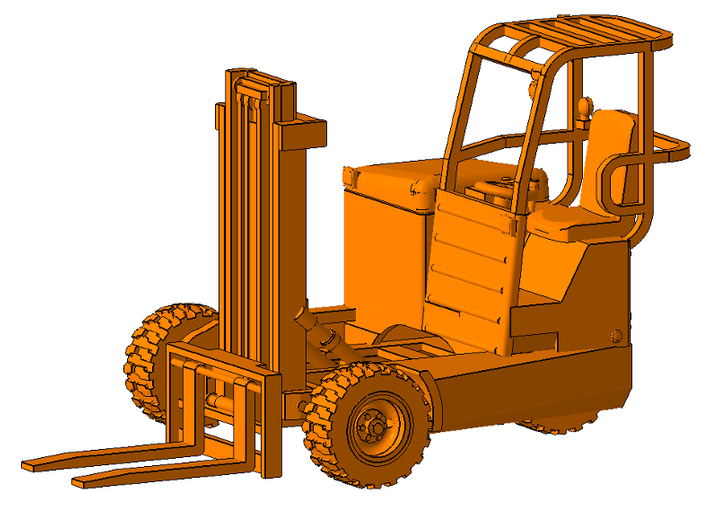 1/64th Moffett type forklift for flatbed 3d printed 