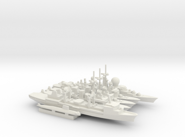 French Carrier Escort Group (1990s), 1/2400 3d printed