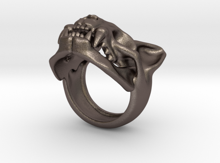 Cat Skull Ring 3d printed